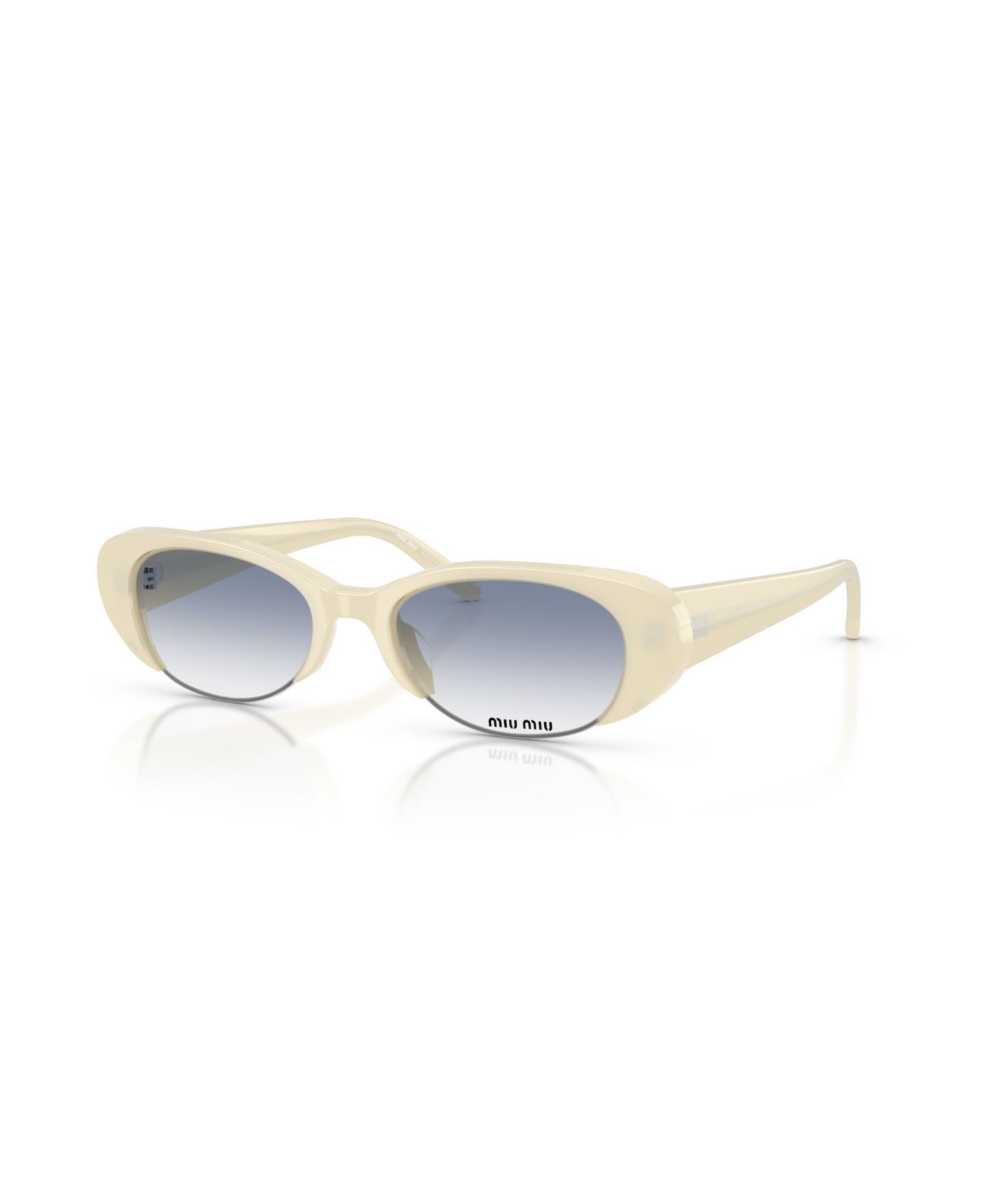 Женские солнцезащитные очки MIU MIU Oval Gradient Sunglasses MU C05SU, цвет: Белый — фото 1