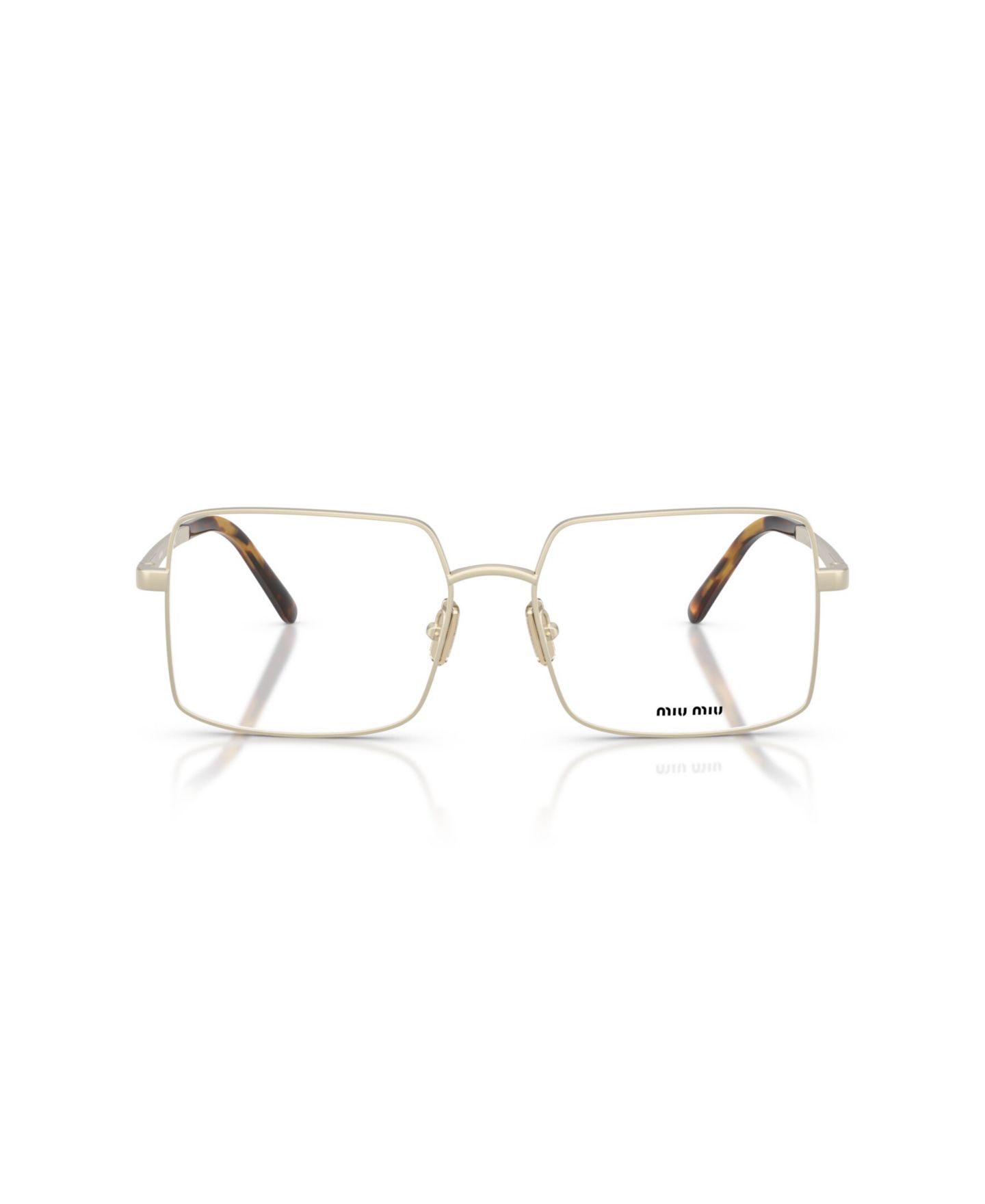 Женские очки MIU MIU Geometric Steel Eyeglasses MU C53S, цвет: Шампань — фото 2