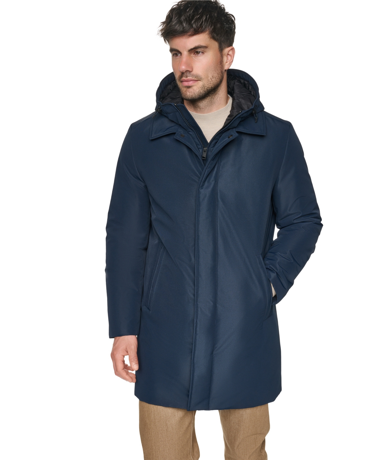 Marc New York Men's Gallatin Hooded Mid-Length Coat - Ink