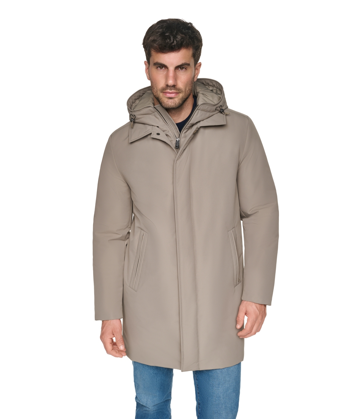 Marc New York Men's Gallatin Hooded Mid-Length Coat - Brindle