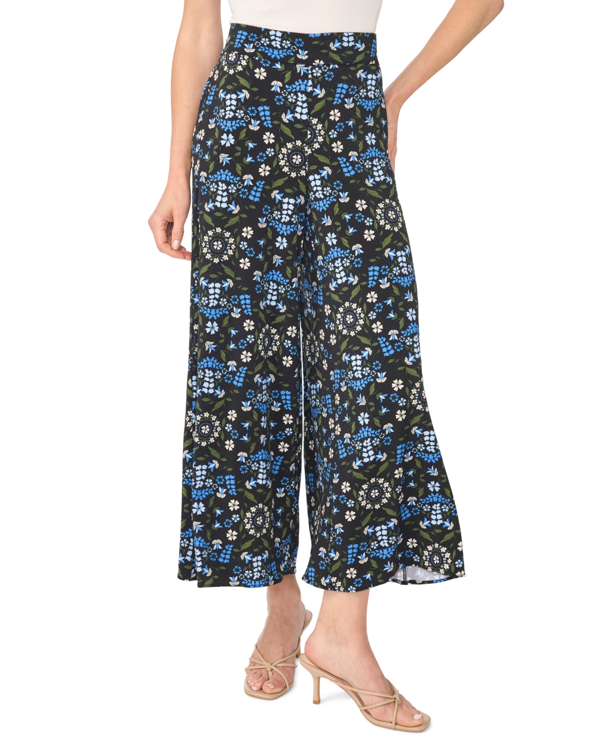 Cece Women's Wide-leg Pull-on Pants In Rich Black