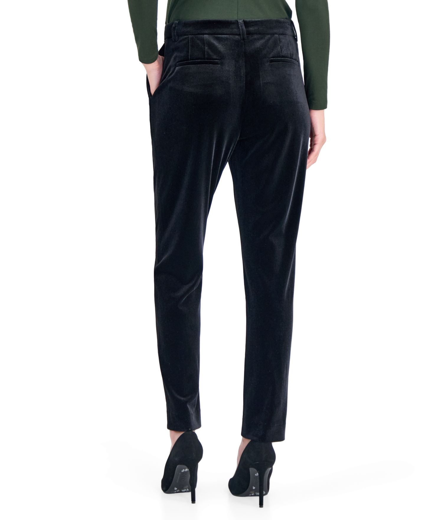 Женские брюки Tahari ASL Velvet Straight Ankle, цвет: Чёрный — фото 4