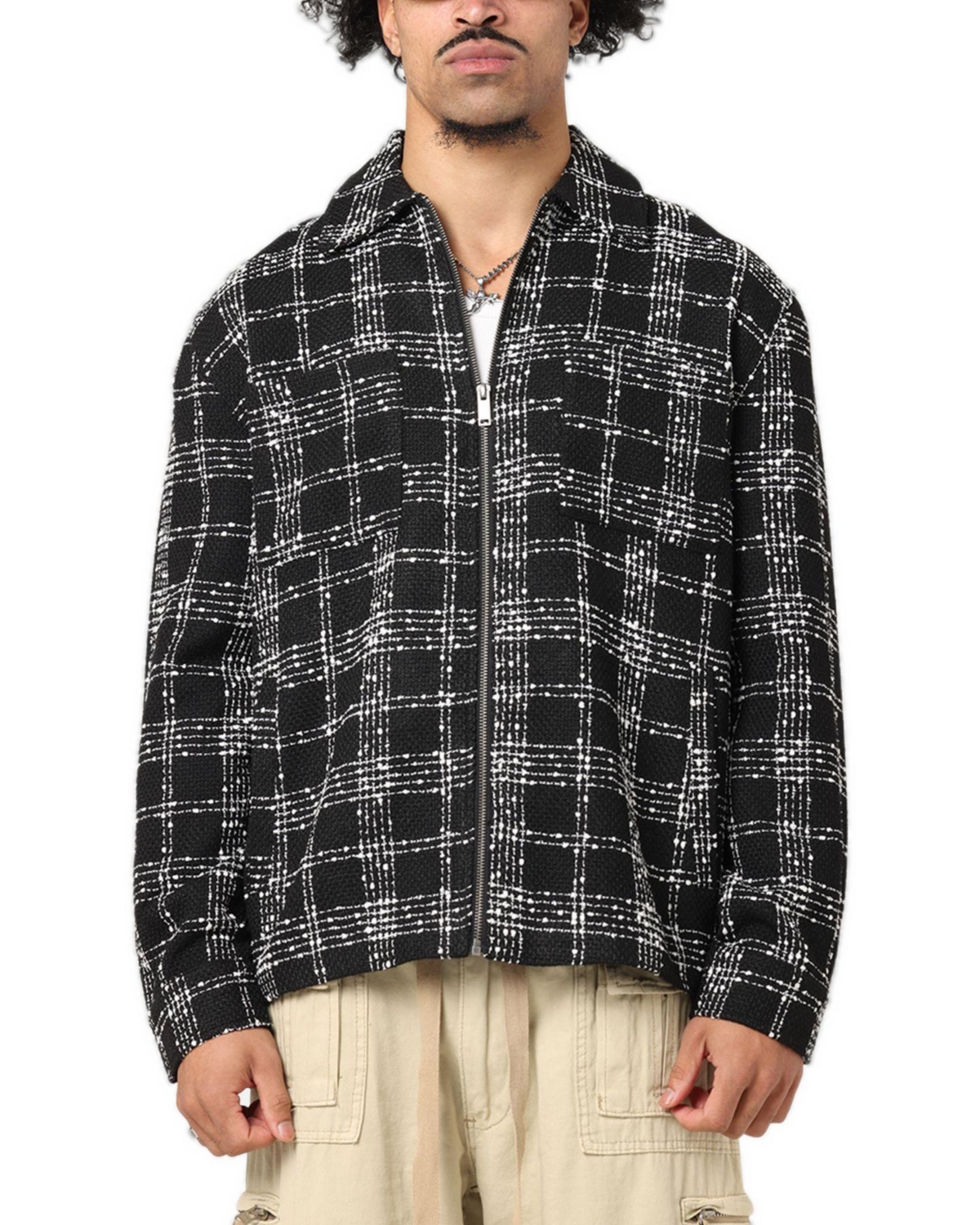 Xxiii Men's Boucle Tweed Zip Jacket