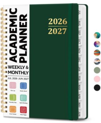 Academic Planner Weekly Monthly Hardcover Organizer with Tabs for Students Teachers