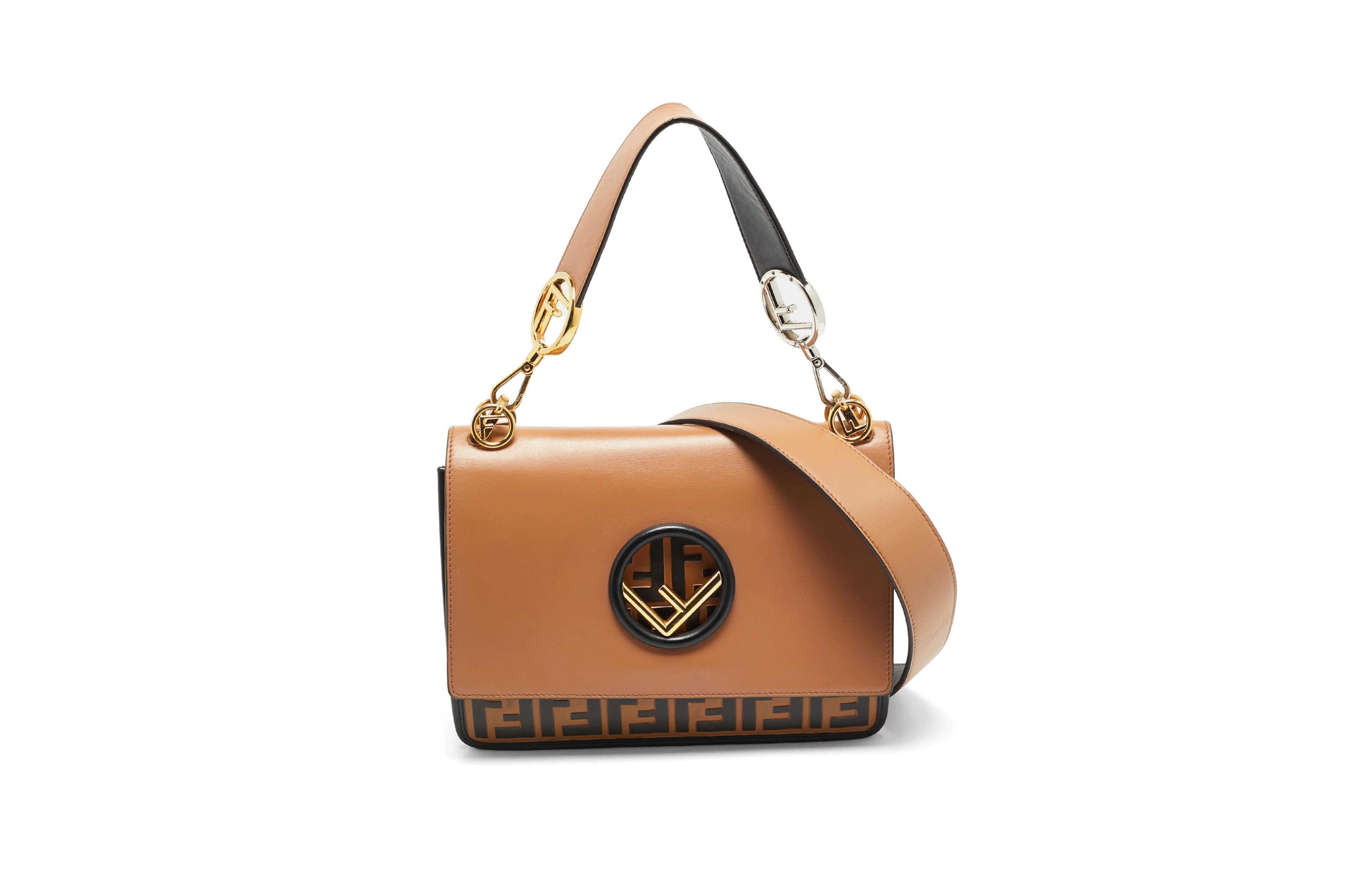Pre-Owned Fendi Kan I Bicolor Leather Shoulder Bag