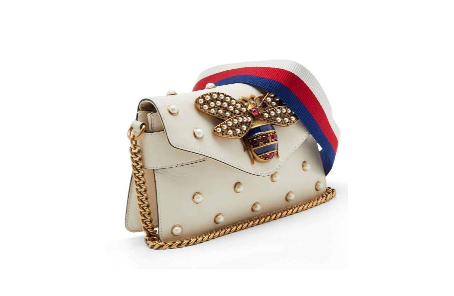 Women's Broadway Pearly Bee Mini Leather Shoulder Bag