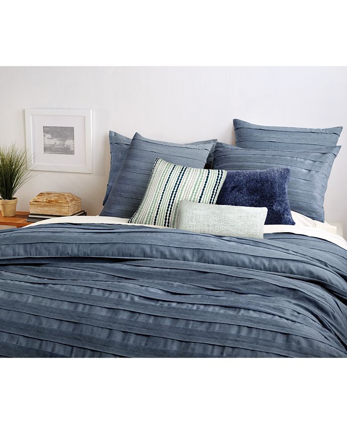 DKNY CLOSEOUT! Loft Stripe Indigo Twin Duvet Cover Macy's