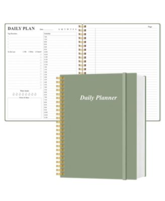 Undated Daily Planner Hourly Schedule To Do List Notebook with Pocket and Closure