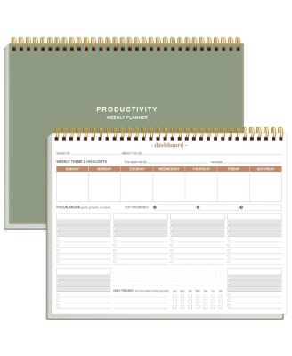 Weekly Productivity Planner Undated 6 Focus Areas Task Tracker Desk Notepad