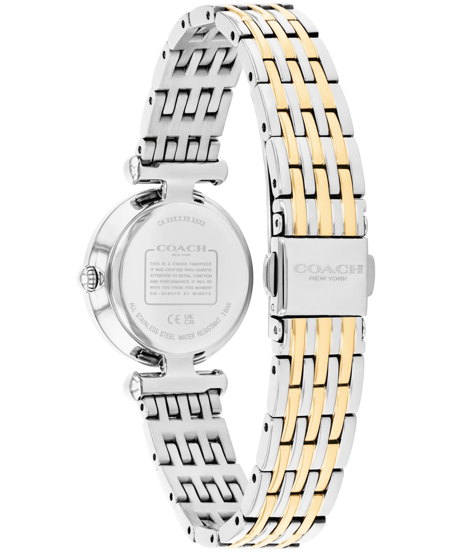 Женские часы Coach Cary Two-Tone Imitation Pearl Stainless Steel Bracelet Watch 26mm — фото 3