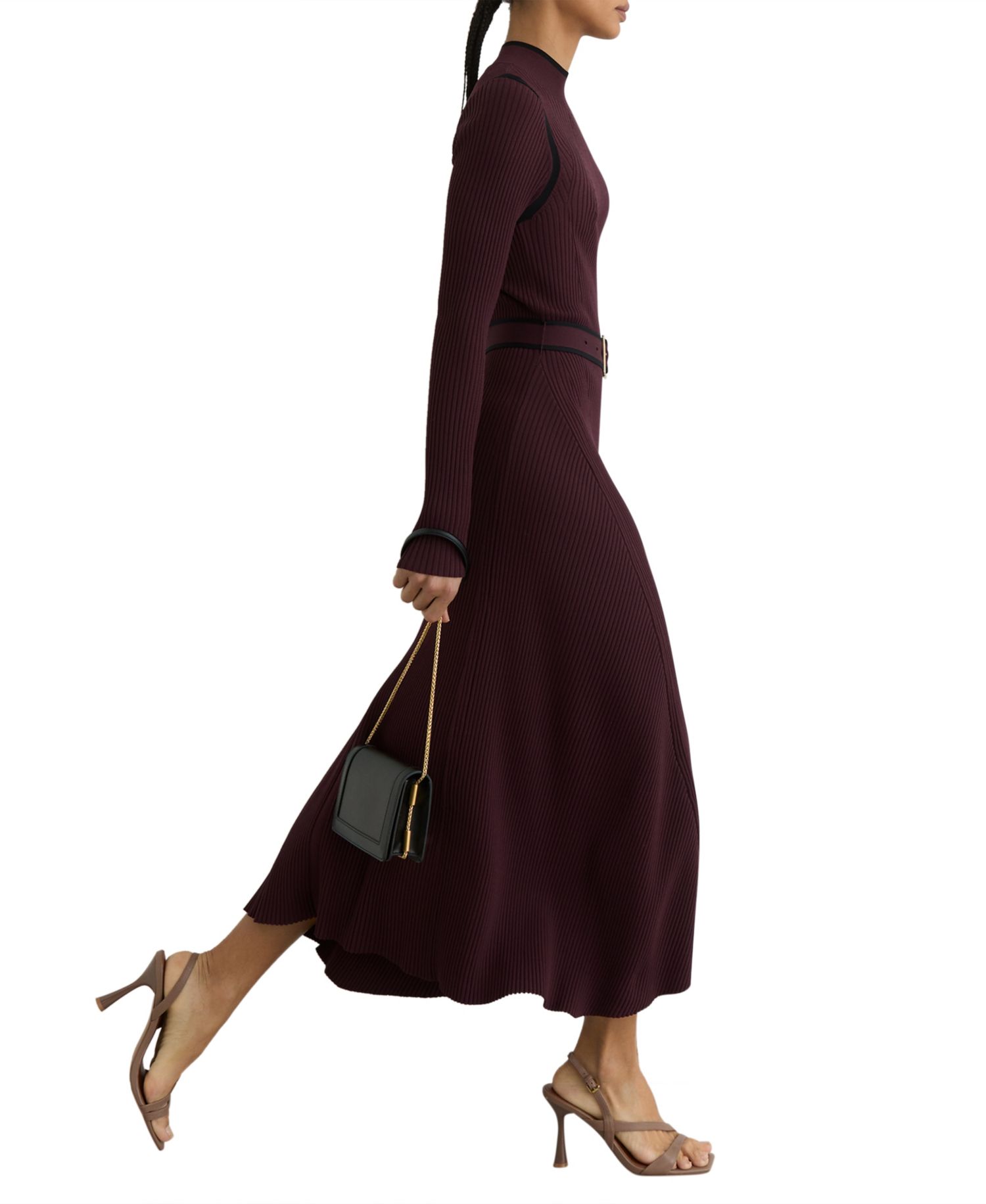 Women's Etta Mock-Neck Long-Sleeve Midi Sweater Dress