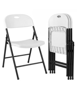 Set of 4 Foldable Plastic Chairs with a Carry Handle