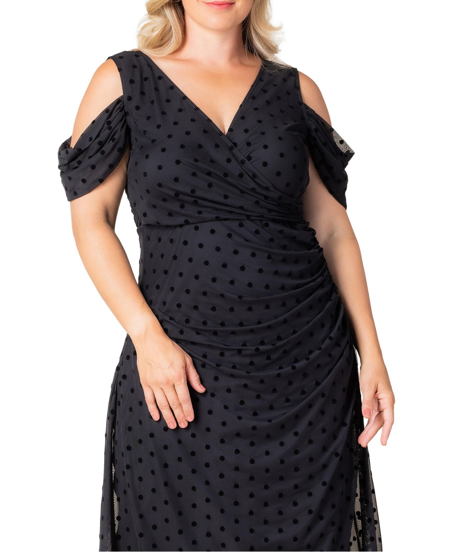 Женское платье Kiyonna Plus Size Seraphina Mesh Gown, цвет: Чёрный — фото 6