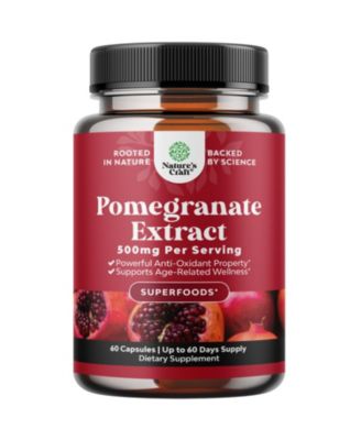 Pomegranate Extract Capsules 500mg - Pomegranate Fruit Extract - Easy-to-Swallow Capsules - 60 Count