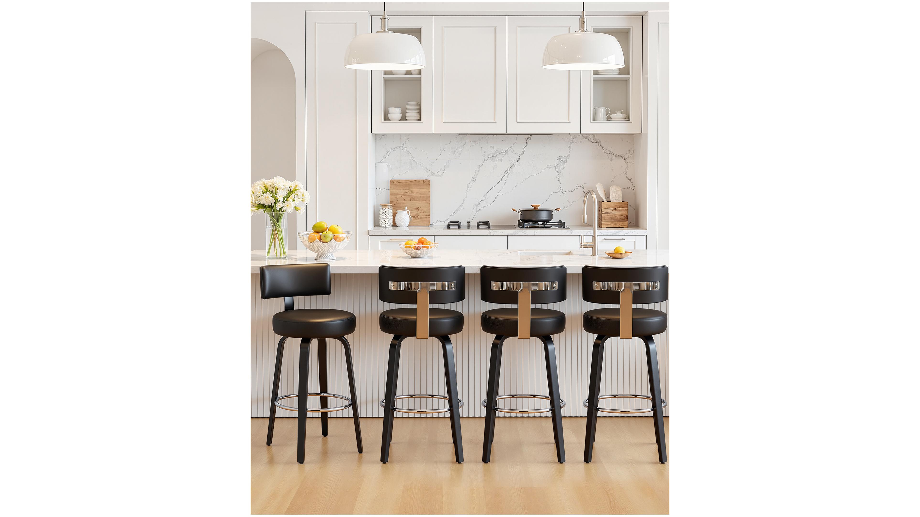 Bekrvio 26" Mid-Century Swivel Bar Height Stools