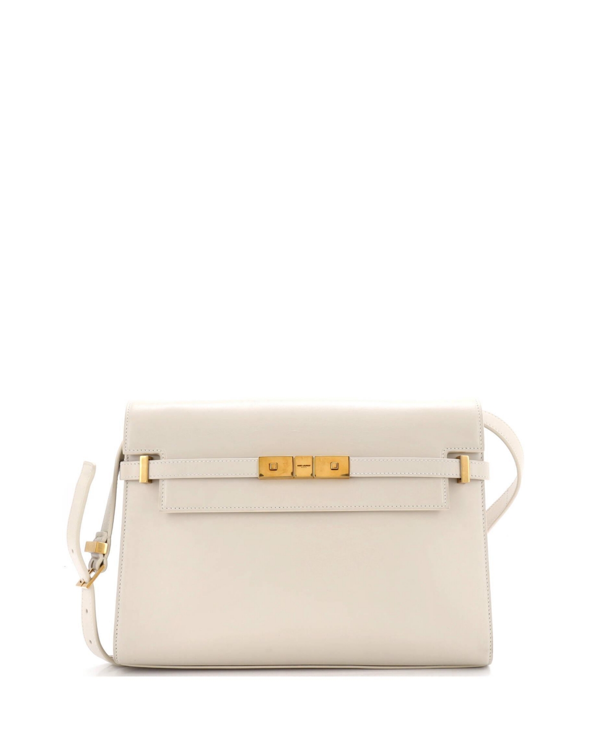 Pre-Owned Saint Laurent Medium Leather Manhattan Shoulder Bag - White