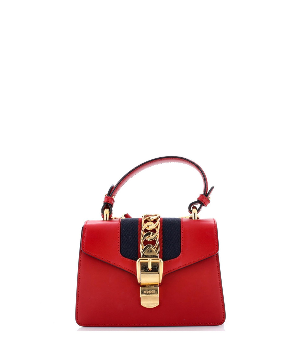 Pre-Owned Gucci Mini Sylvie Top Handle Bag Leather - Red