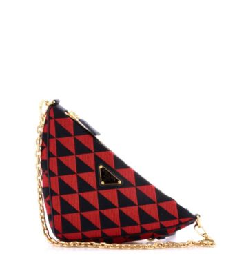 Mini Symbole Triangle Bag Leather and Jacquard