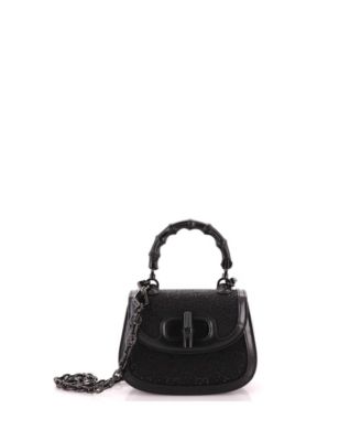 Mini Bamboo 1947 Top Handle Bag Crystal Embellished GG Canvas