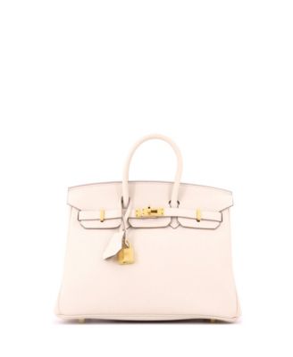 Pre-Owned HERMES Pre-Owned Hermes Birkin 25 Handbag Light Togo with Gold Hardware