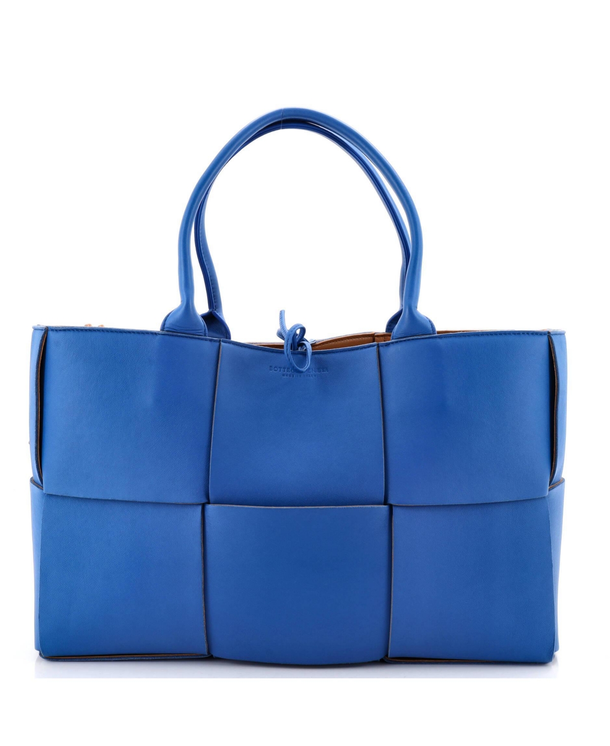Pre-Owned Bottega Veneta Medium Arco Tote Maxi Intrecciato Leather - Blue