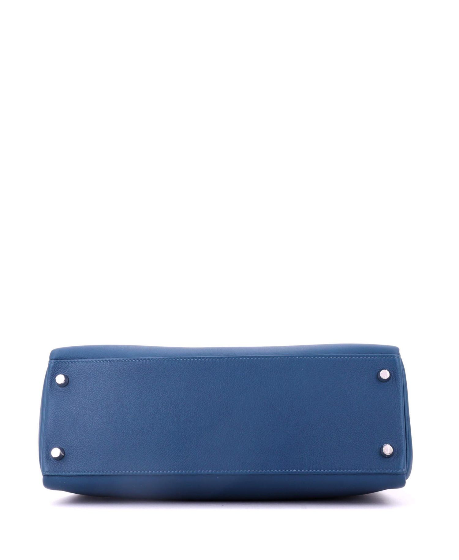 Pre-Owned HERMES Pre-Owned Hermes Kelly 32 Handbag Verso Evercolor with Palladium Hardware