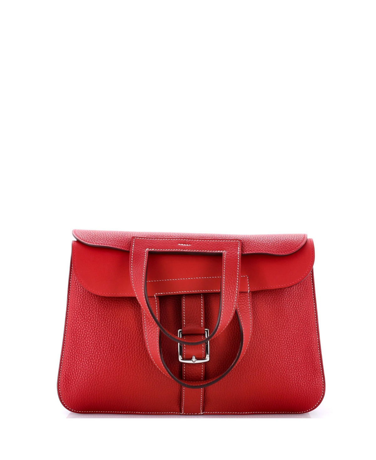 Hermes Halzan 31 Leather Top-Handle Shoulder Bag - Red