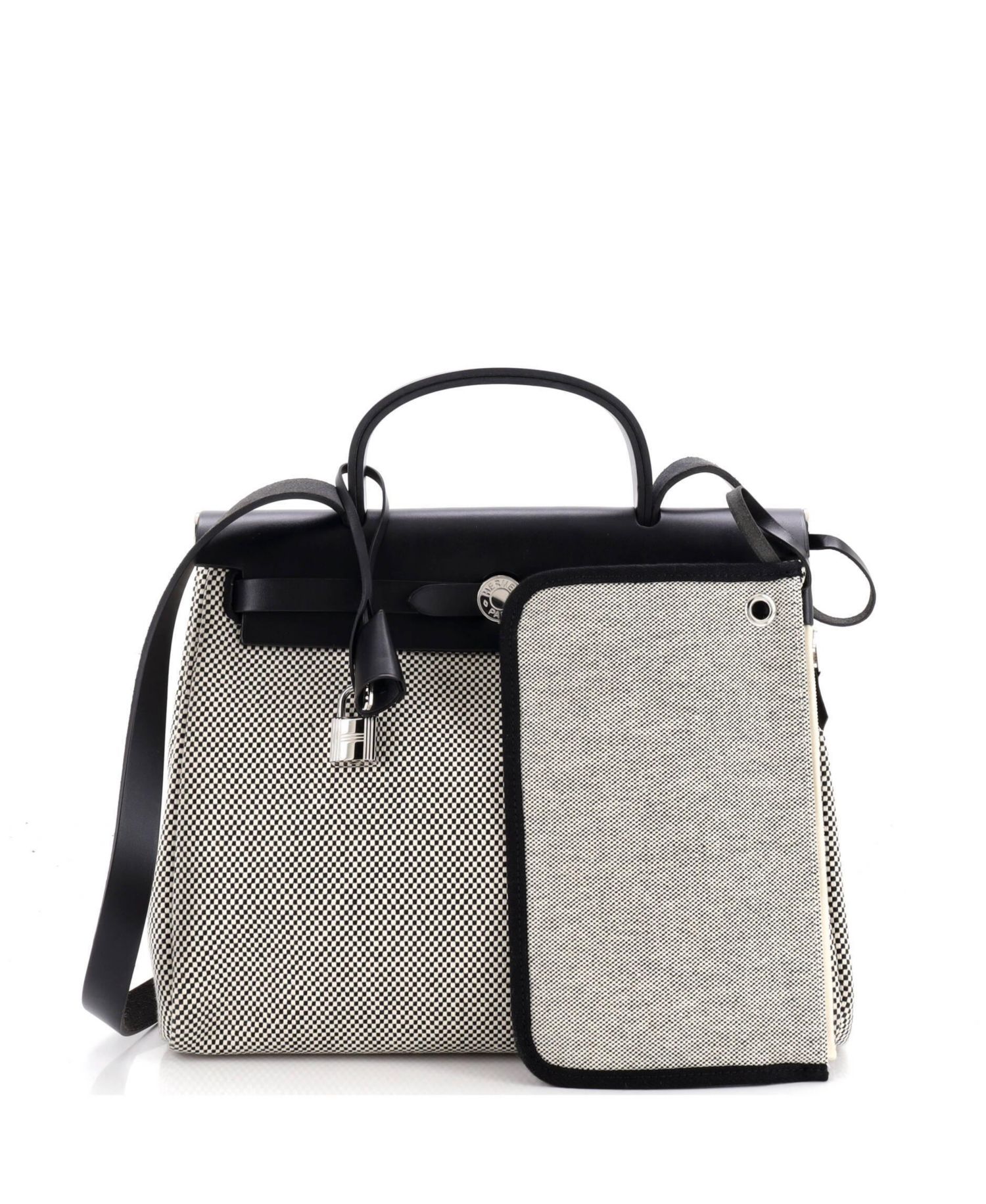 Pre-Owned HERMES Pre-Owned Hermes 31 Herbag Zip Criss Viking Toile and Leather