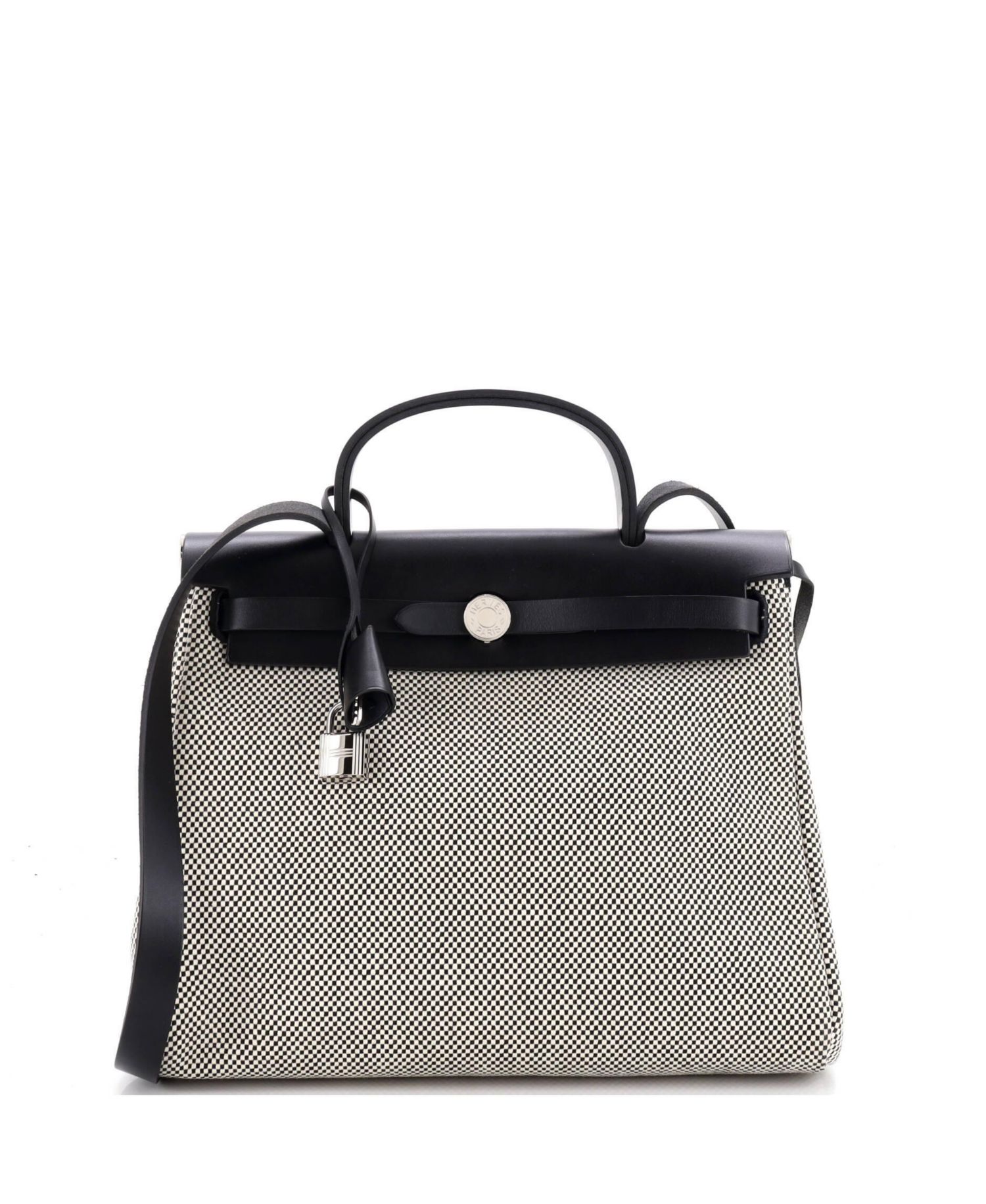 Pre-Owned HERMES Pre-Owned Hermes 31 Herbag Zip Criss Viking Toile and Leather