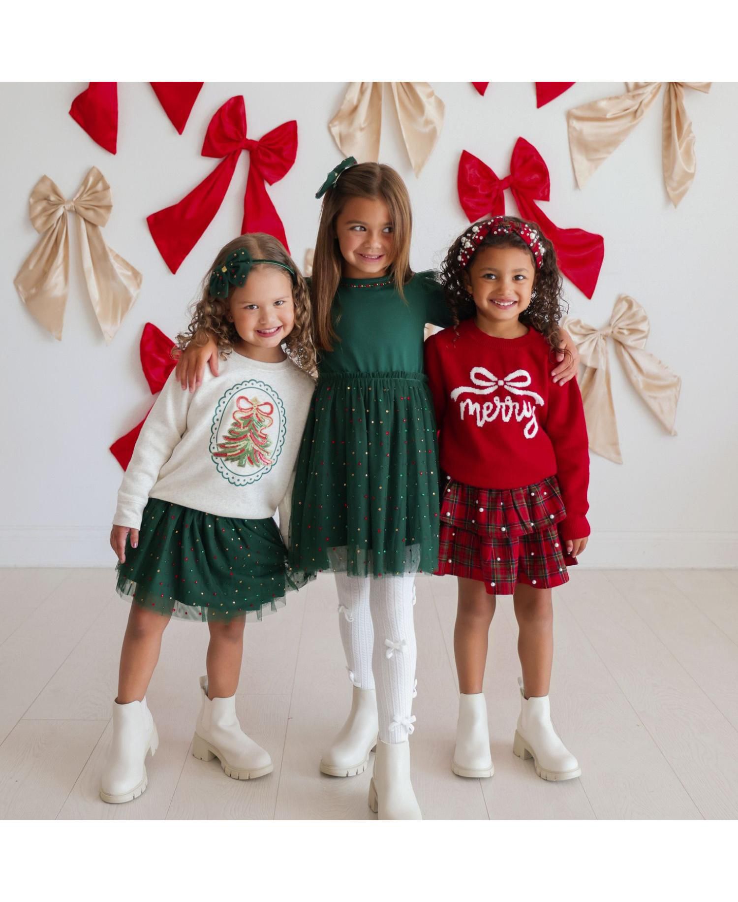 Girls' 4-16 Christmas Tartan Pearl A-Line Skirt