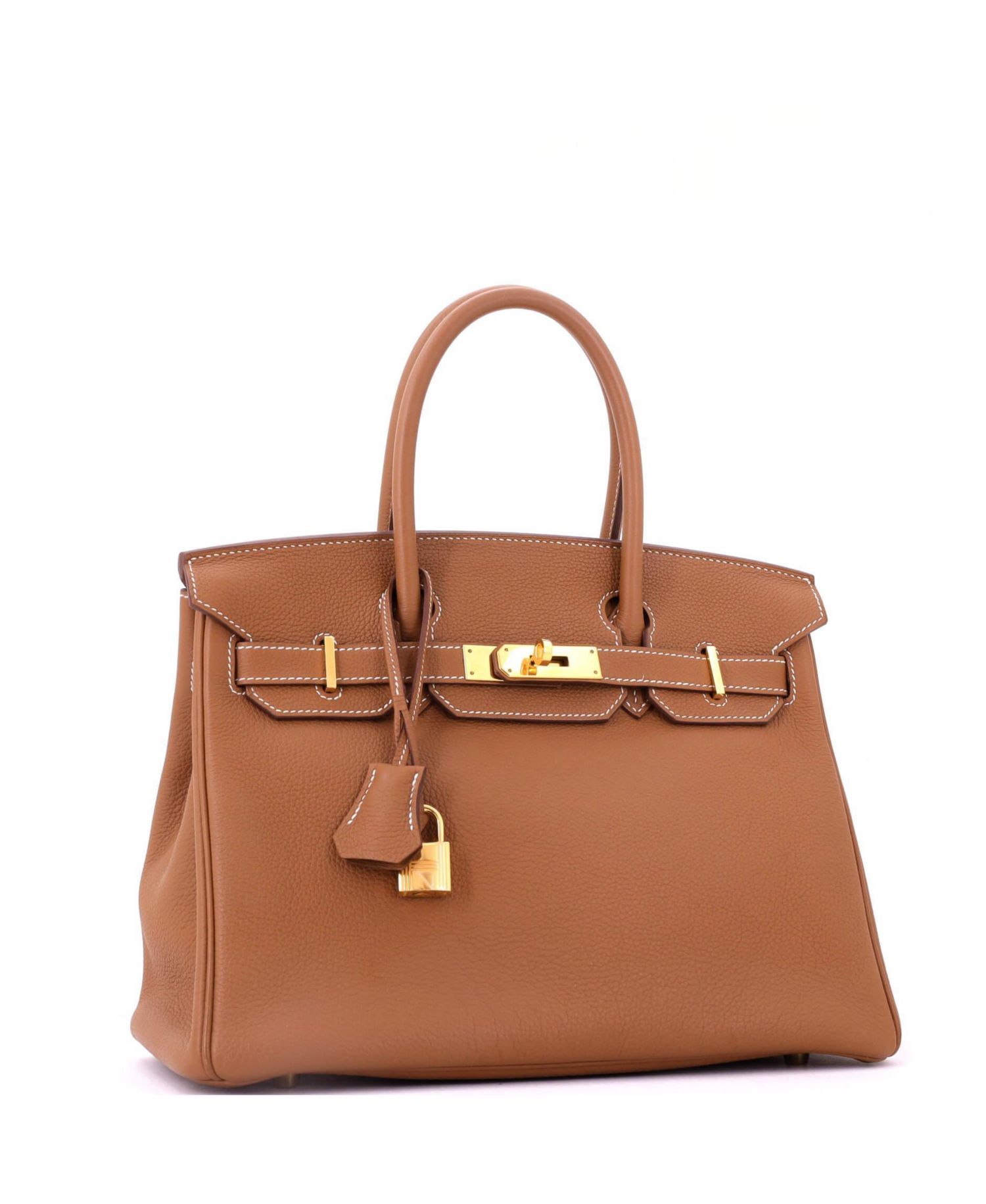 Pre-Owned HERMES Pre-Owned Hermes Birkin 30 Handbag Brown Togo with Gold Hardware