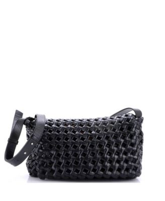 Window Flap Bag Knotted Intrecciato Leather
