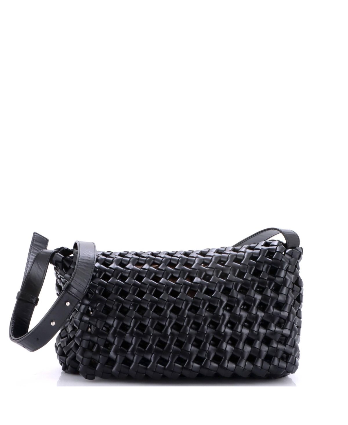 Pre-Owned Bottega Veneta Window Flap Bag Knotted Intrecciato Leather