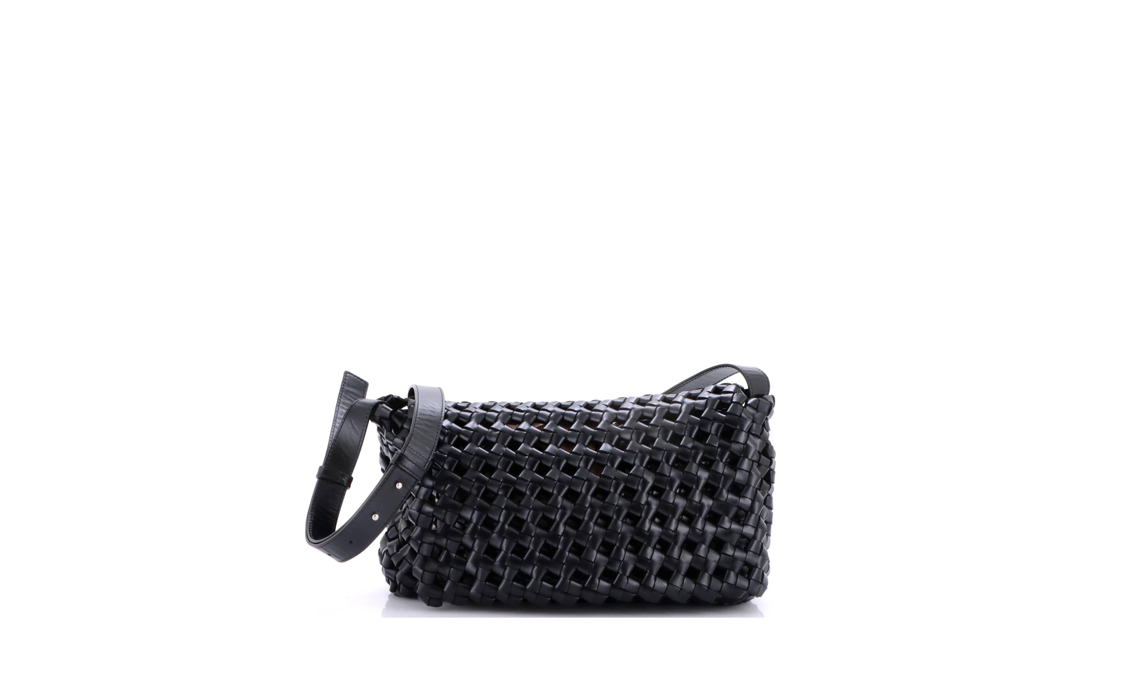 Pre-Owned Bottega Veneta Window Flap Bag Knotted Intrecciato Leather