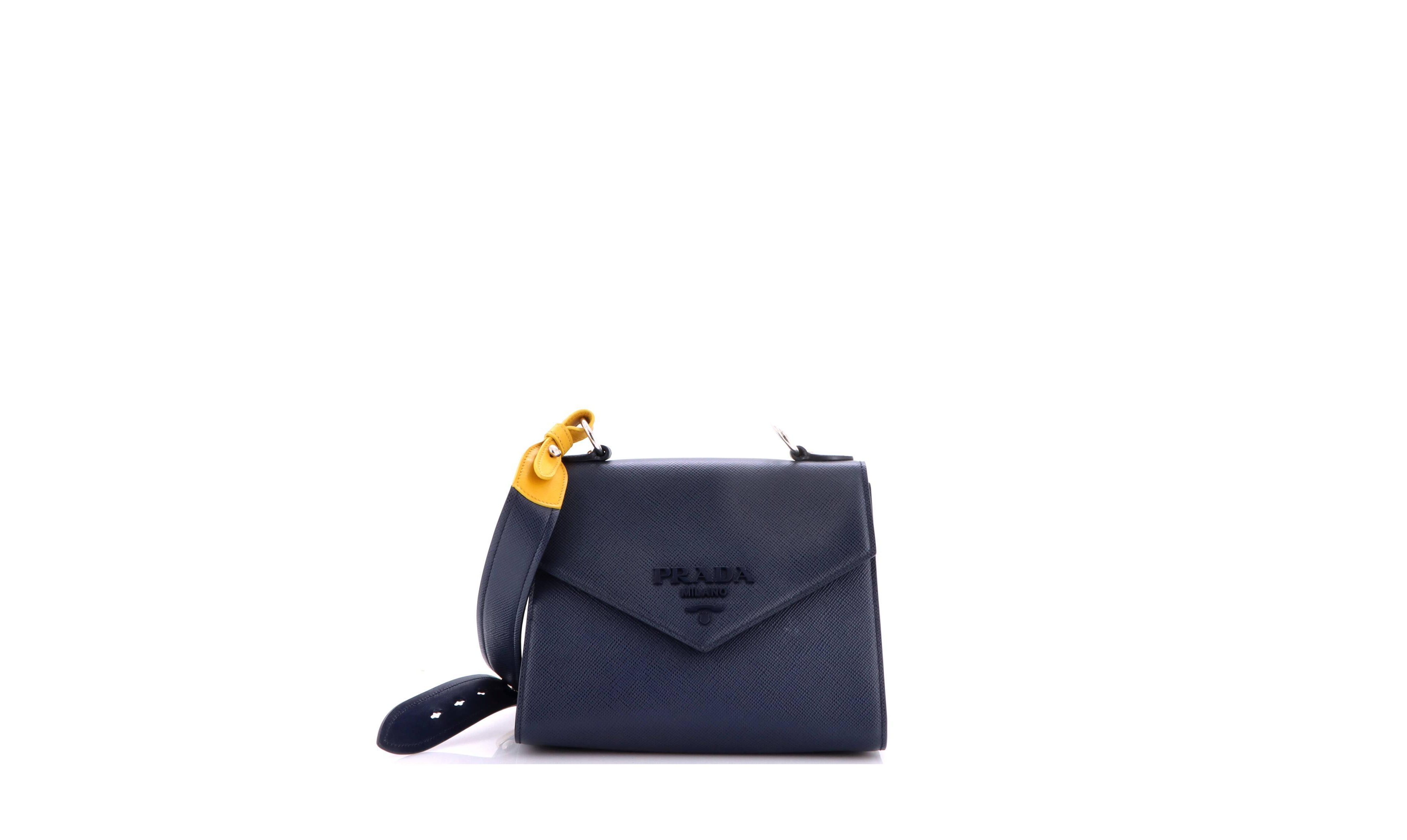 Pre-Owned Prada Medium Monochrome Shoulder Bag Saffiano Leather
