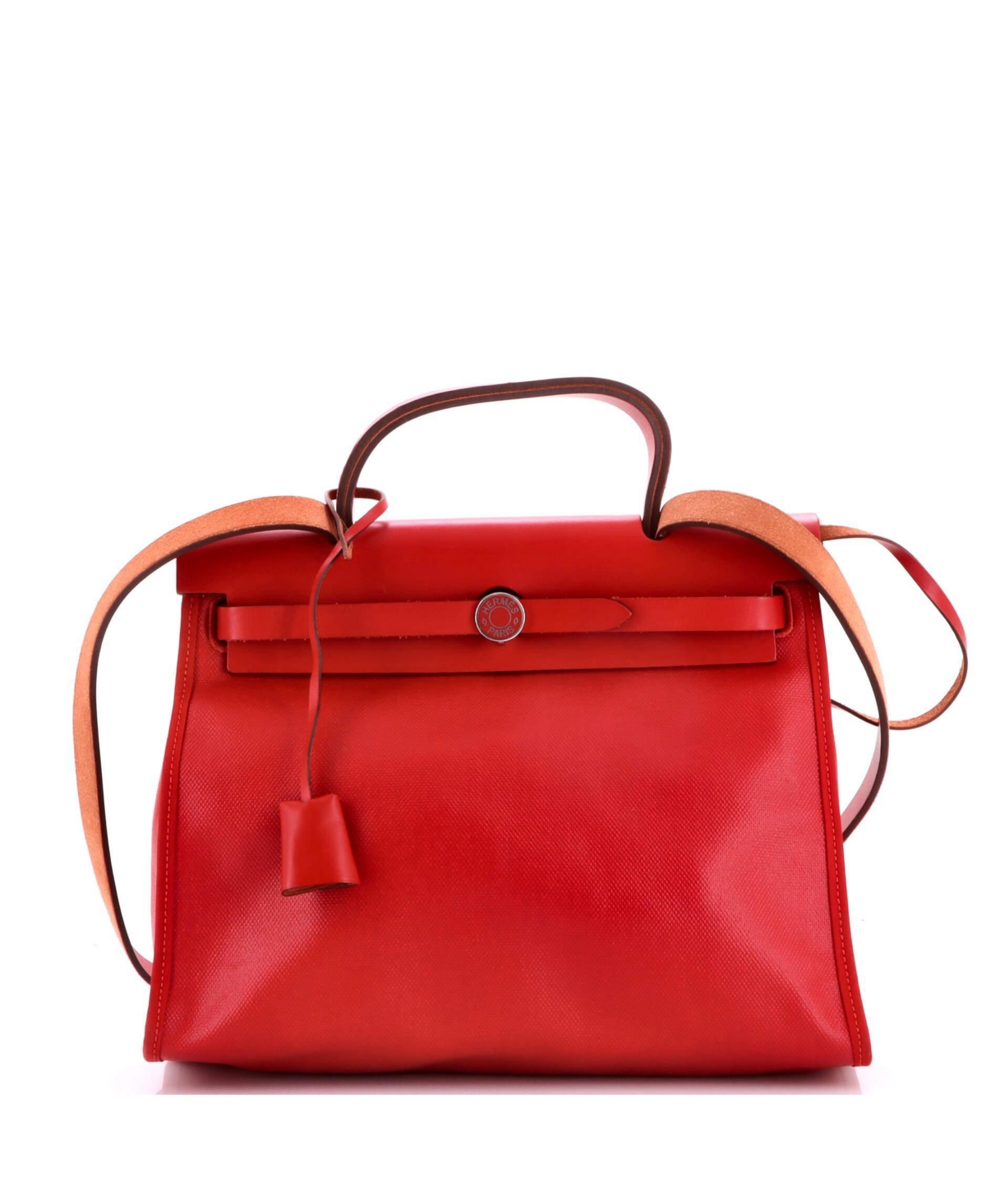 Pre-Owned Hermes Herbag Zip Canvas and Leather Optional-Strap Shoulder Bag, 12"W x 10"H x 4"D