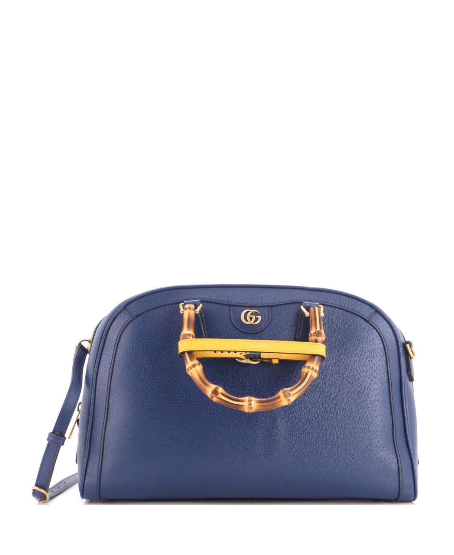 Medium Diana NM Bamboo Handle Duffle Bag Leather