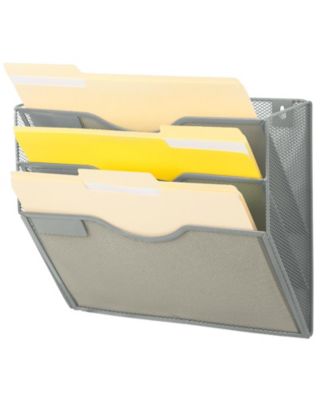 5 Pocket Wall File Organizer With Nametag Labels Hanging Storage Rack For Office Cubicle