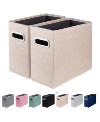 Letter Size File Organizer Folders Fabric Storage Box Collapsible Metal Handle Smooth PVC Rails