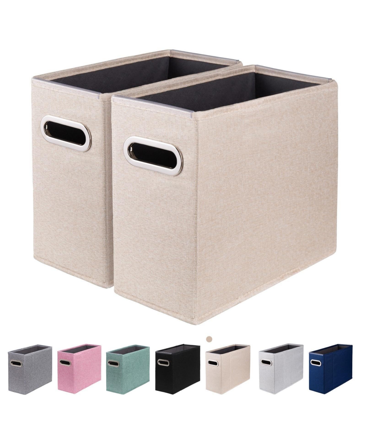 Danrong Letter File Organizer Folders Fabric Storage Box Collapsible Metal Handle Smooth Pvc Rails