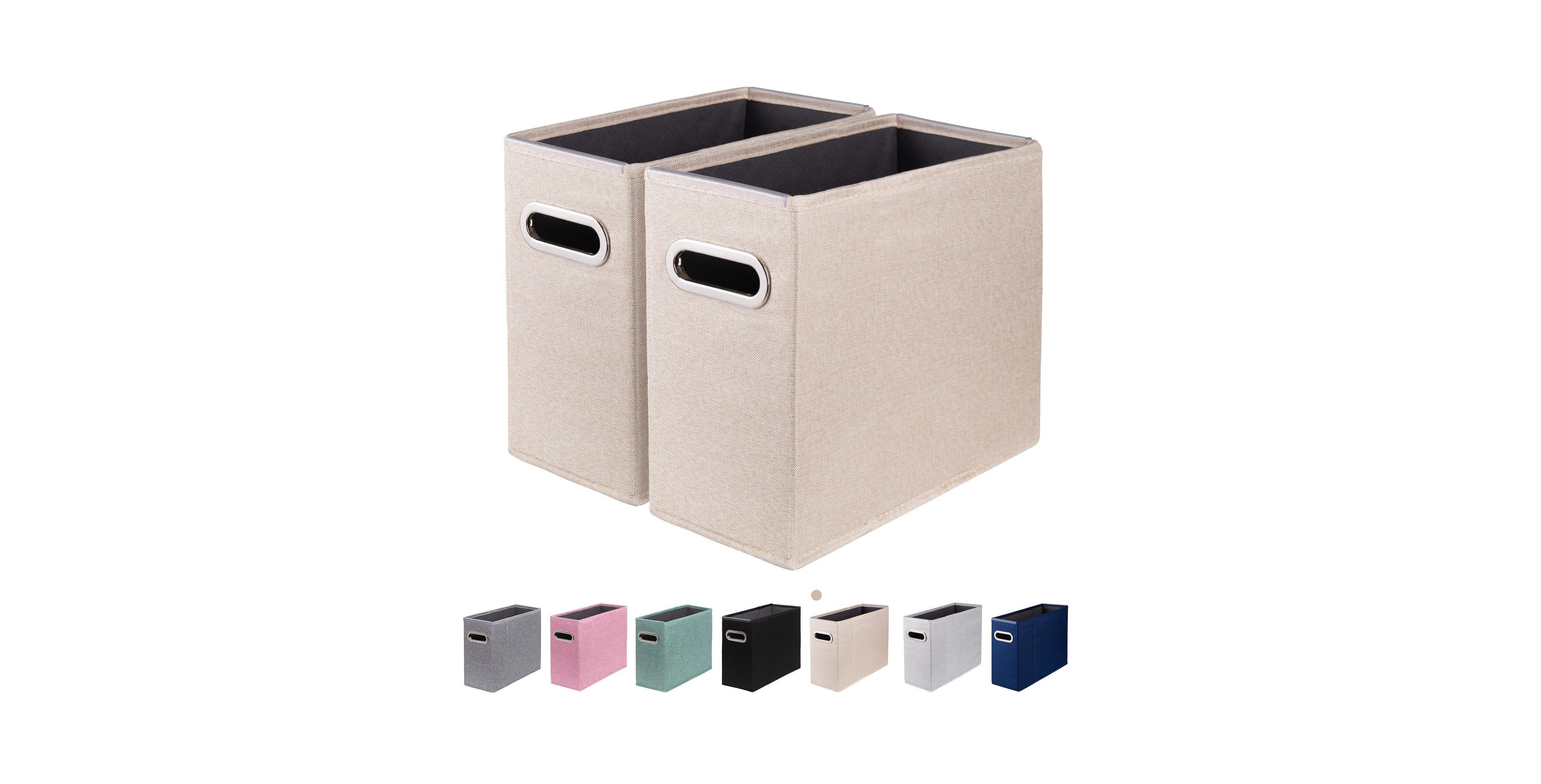 Danrong Letter File Organizer Folders Fabric Storage Box Collapsible Metal Handle Smooth Pvc Rails