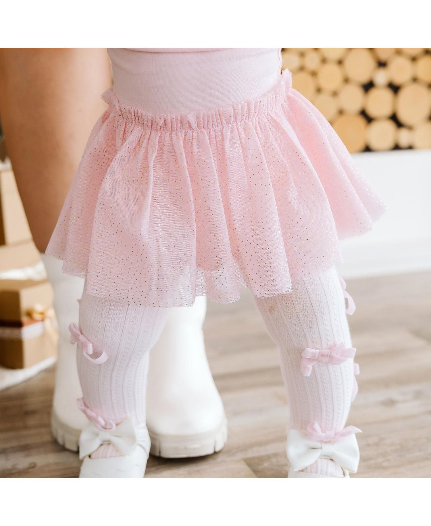 Baby Girls 0-24M Blush Velvet Bow Tights