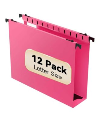 12 Pack Plastic Hanging File Folders 2 Inch Expansion Heavy Duty Organizer