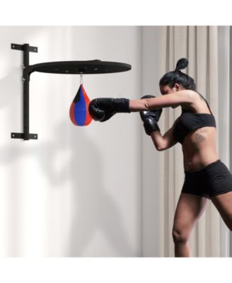 Speed Bag Platform Wall Mounted Boxing Training Kit with 7 Level Adjustable Height 360 Degree Swivel Speed Ball and Steel Frame