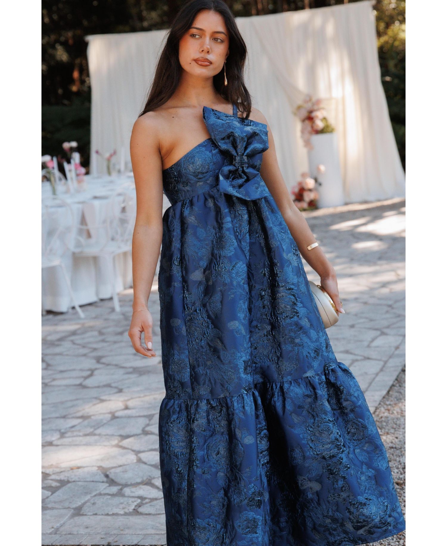 Women's Betina One-Shoulder Bow-Front Maxi Dress
