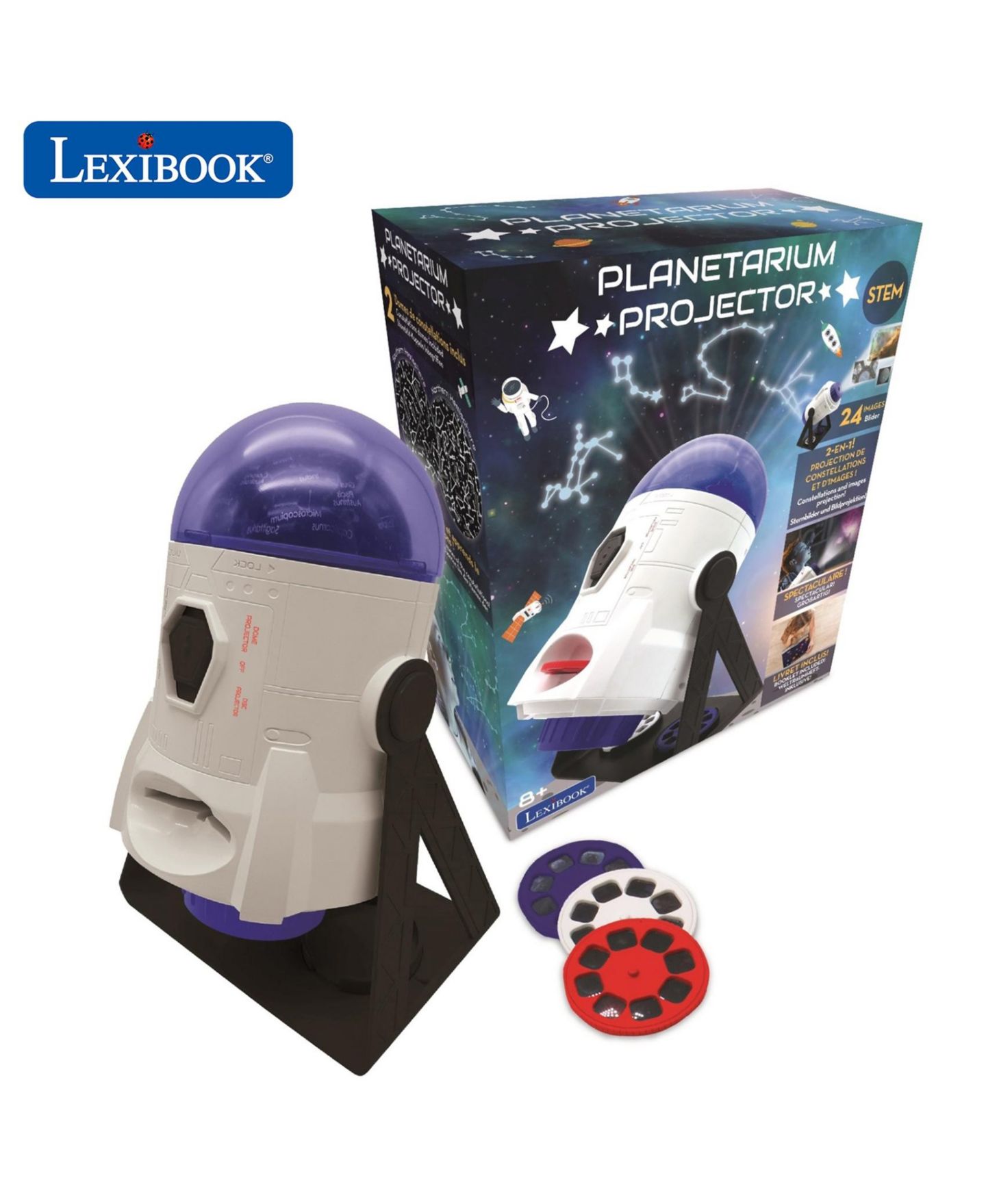 Детские игрушки Lexibook 2-in-1 Constellations and Images Motorized 360-Degree Planetarium Projector, 6-Piece, Ages 8+, цвет: Белый — фото 7