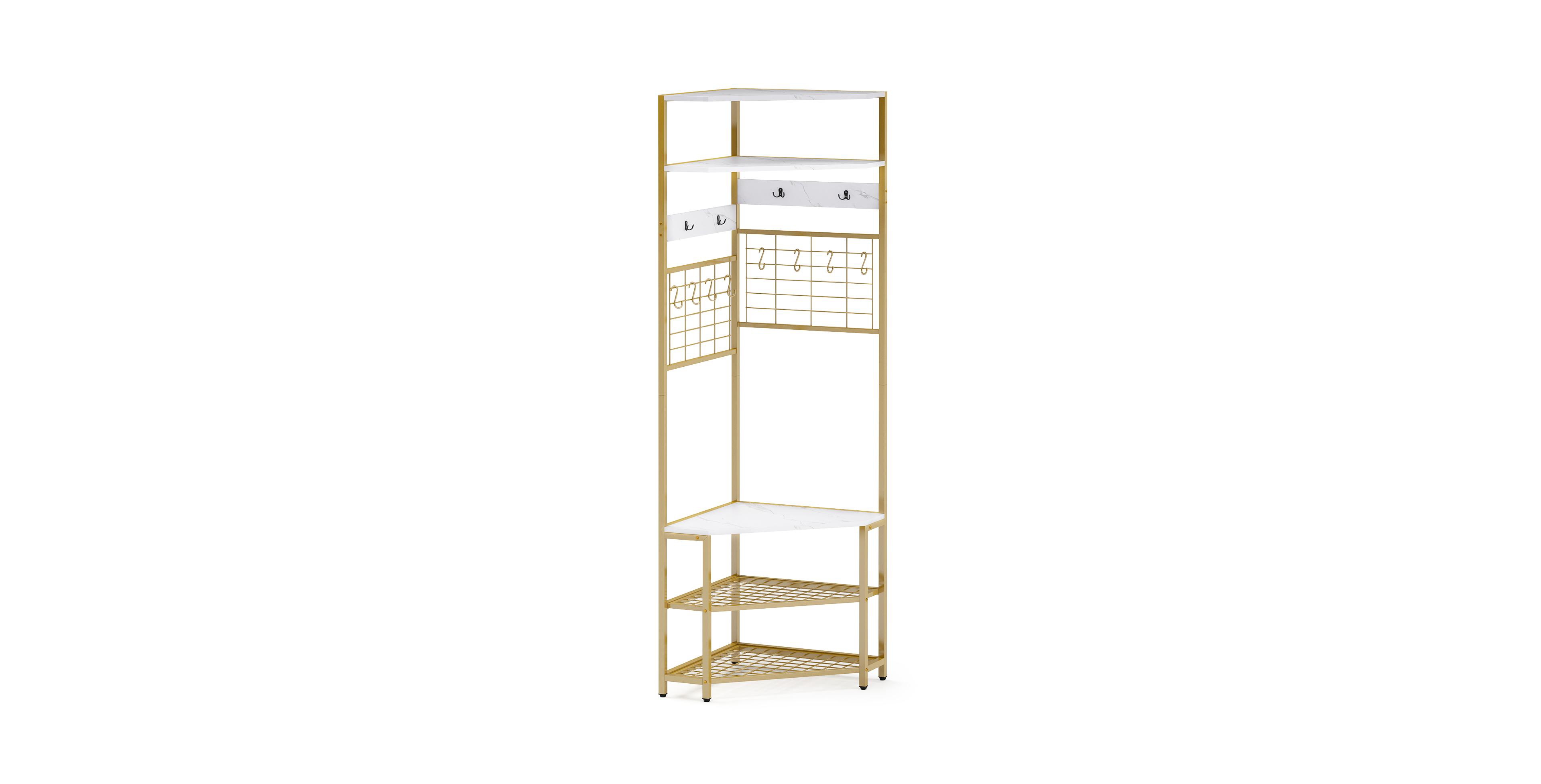Mecale 5 Tier Corner Hall Tree with Shoe Storage Bench