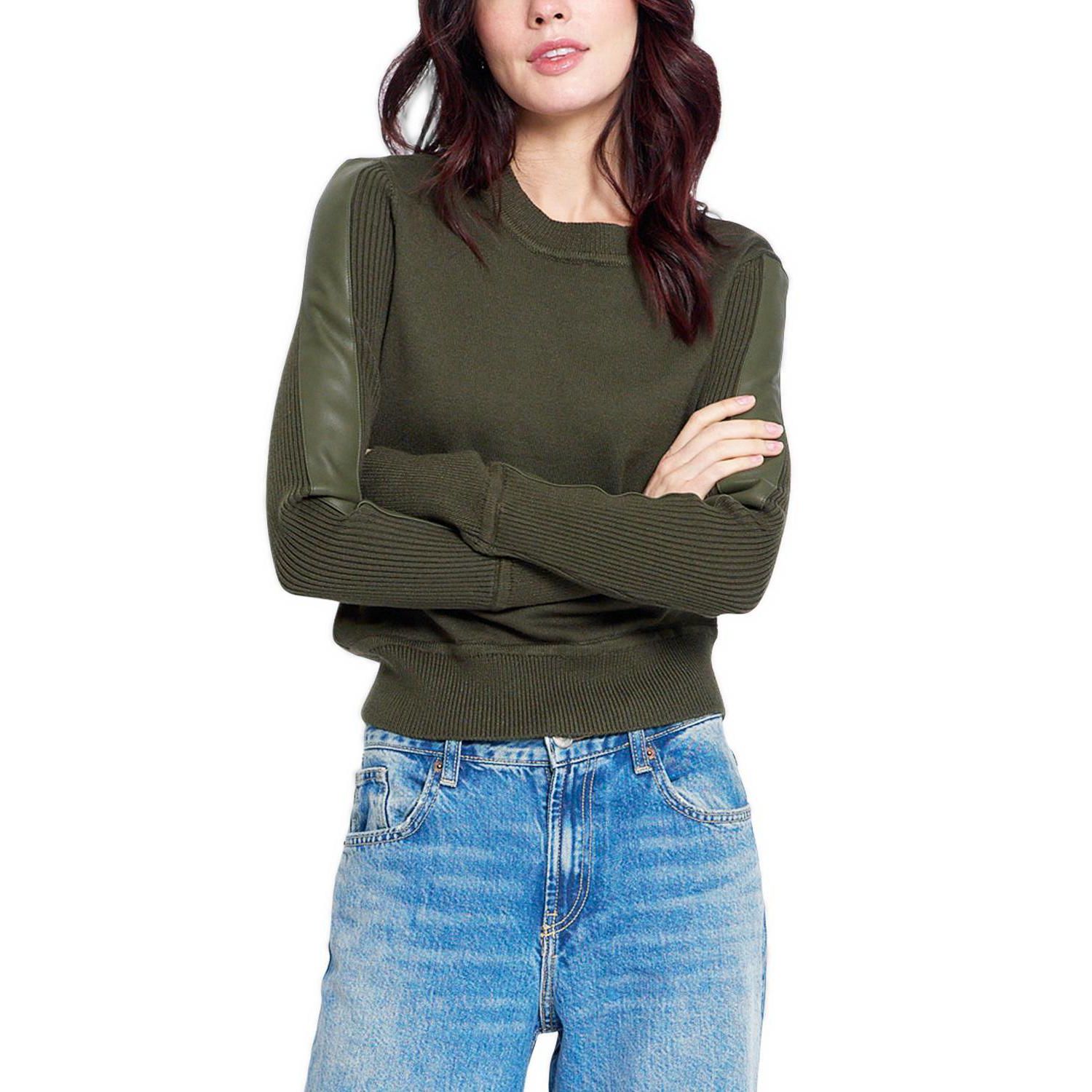 Women's Vesper Faux-Leather Panel Sweater