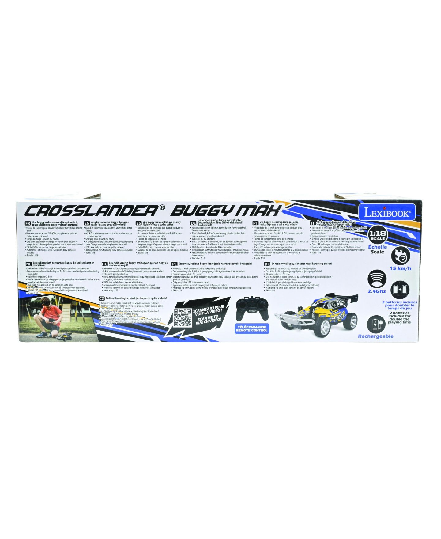 Детская игрушка Lexibook 1:18 Scale Crosslander Buggy Max Off-Road 2.4GHz Wireless-Remote Radio-Controlled Buggy, цвет: Жёлтый — фото 6