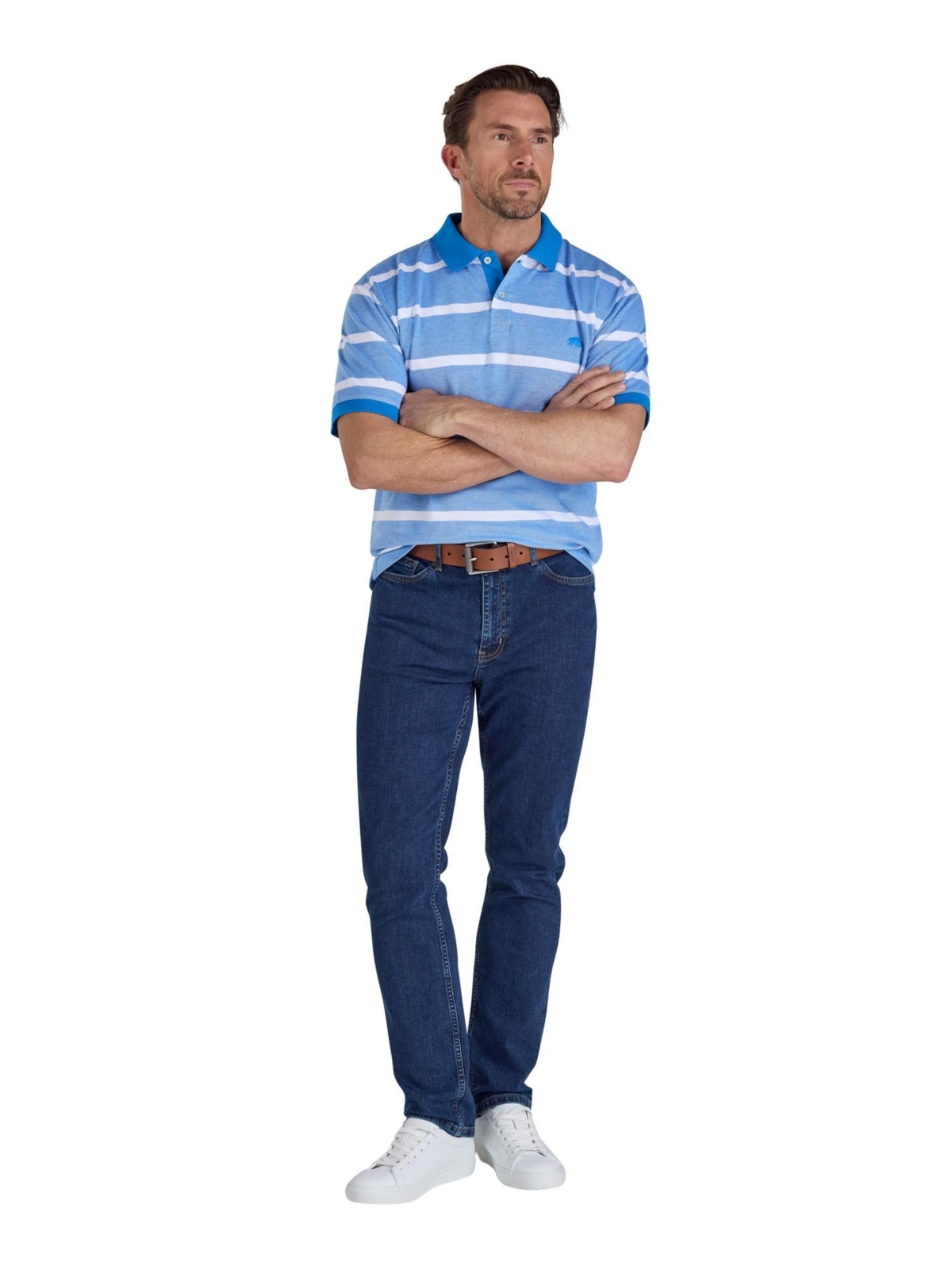 Raging Bull Men's Birdseye Stripe Polo Shirt